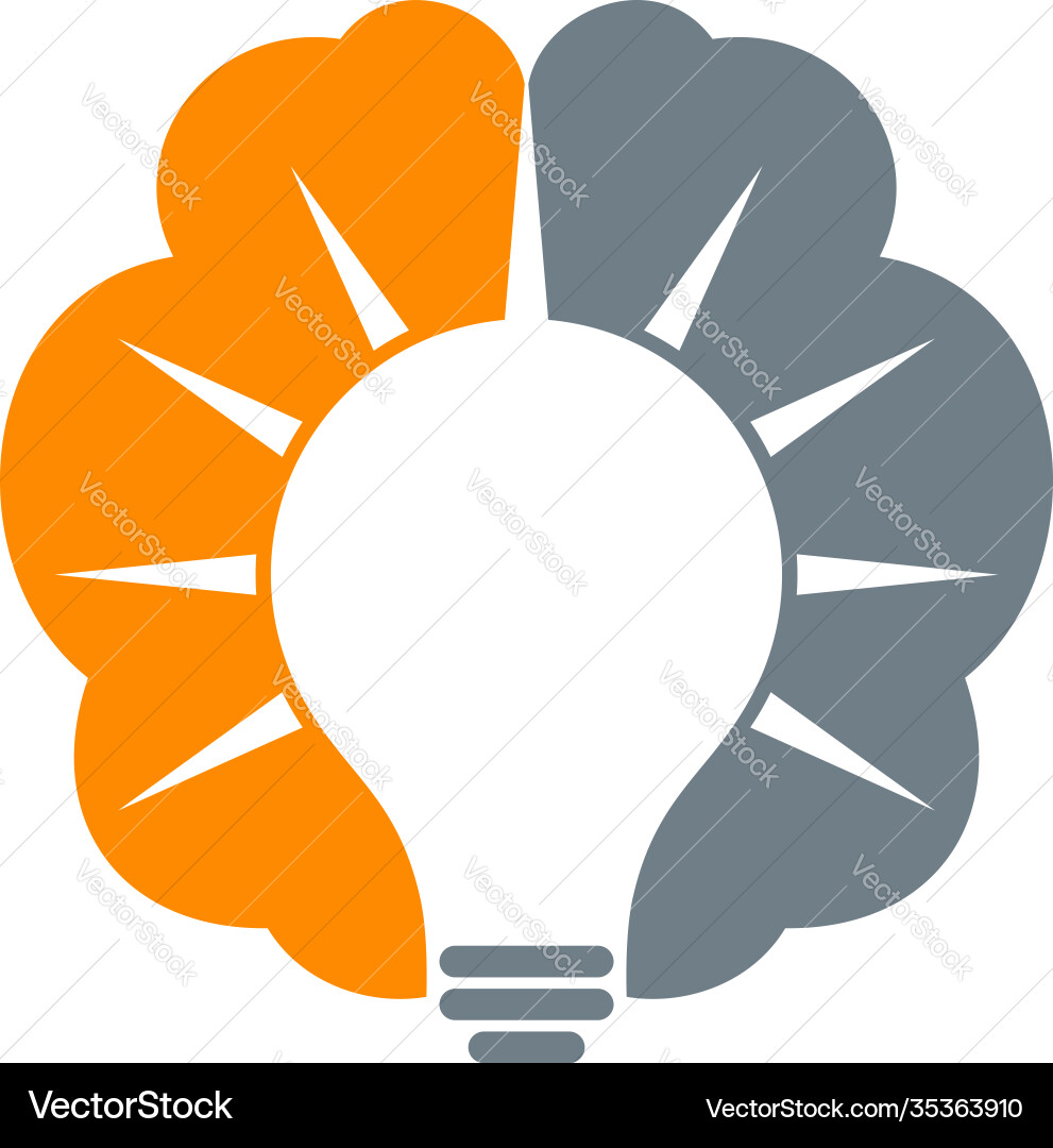 Creative brain logo design template Royalty Free Vector
