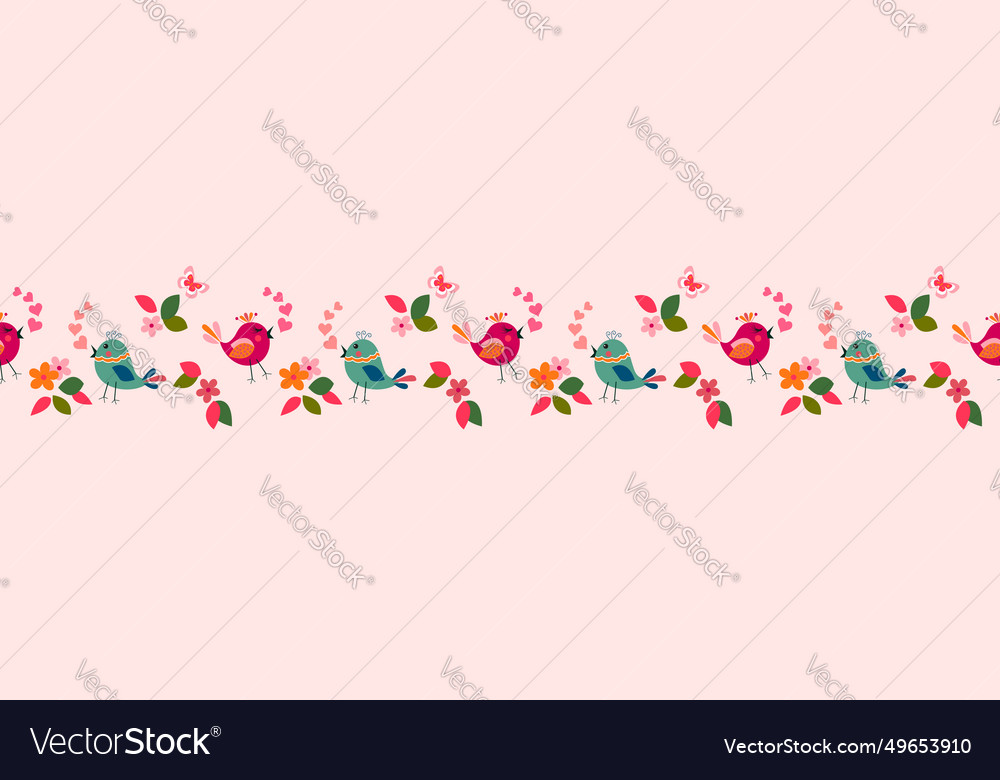 Easter springtime day seamless border pattern