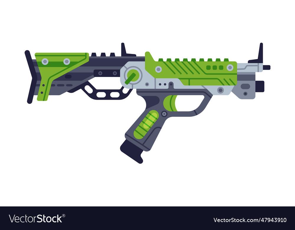 Fantastic weapon and raygun as destructive energy Vector Image