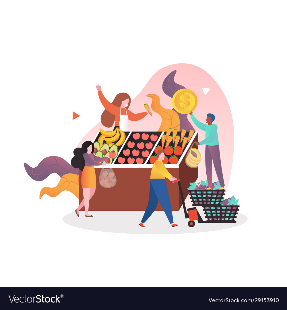 Farmers market concept for web banner