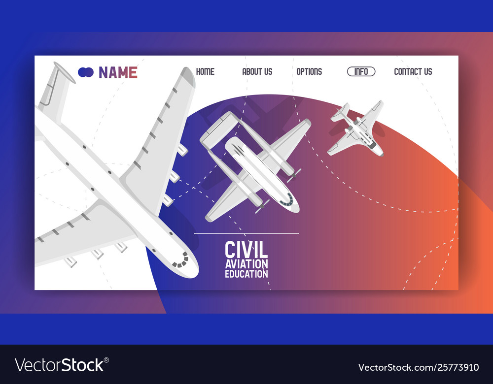 Flight Civil Aviation Training Academy Landing Vector Image