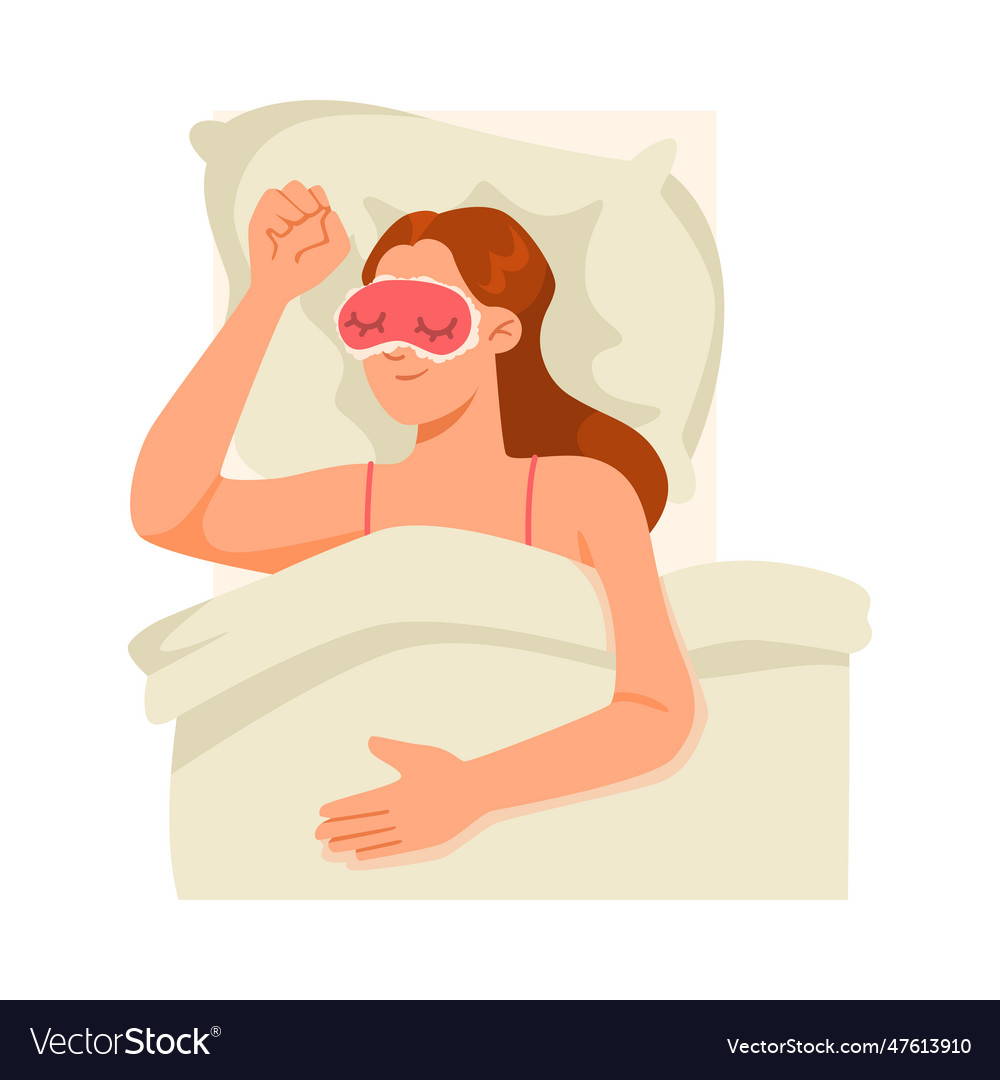 Girl support immunity with proper sleep in eye Vector Image