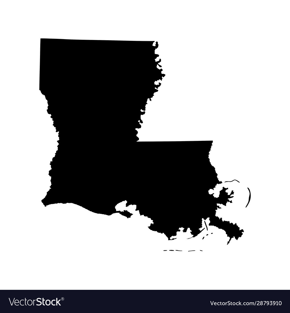 Louisiana map silhouette isolated on white