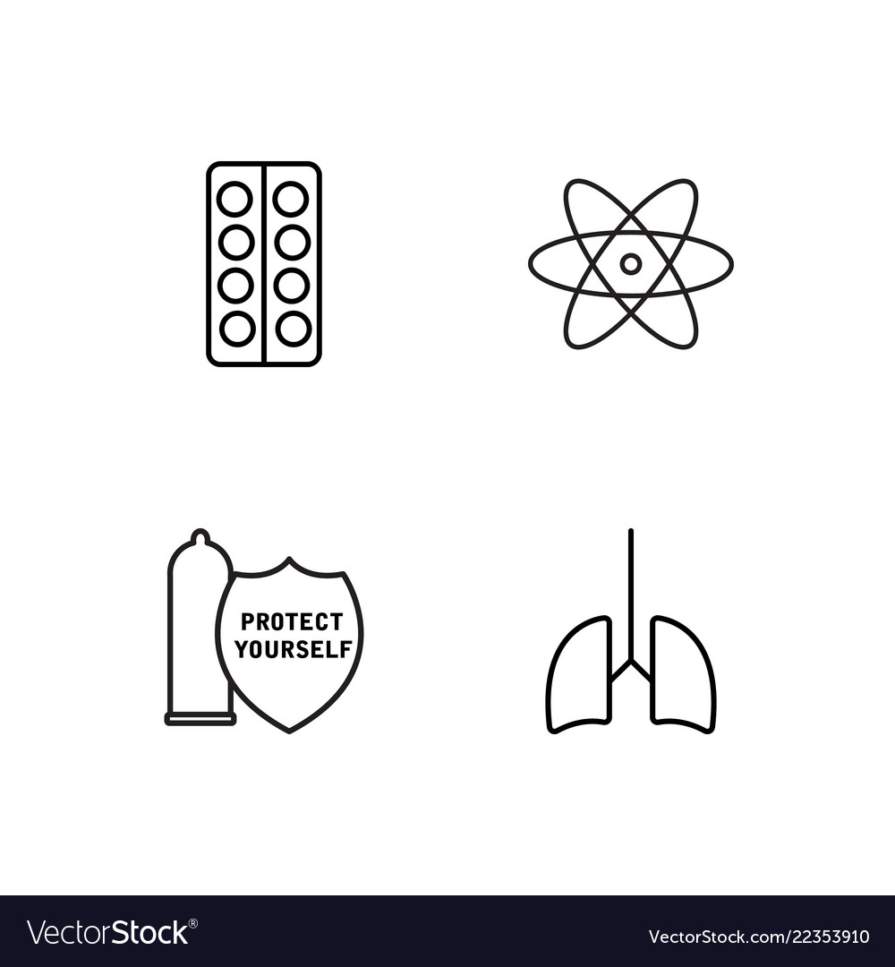 Medical simple outlined icons set