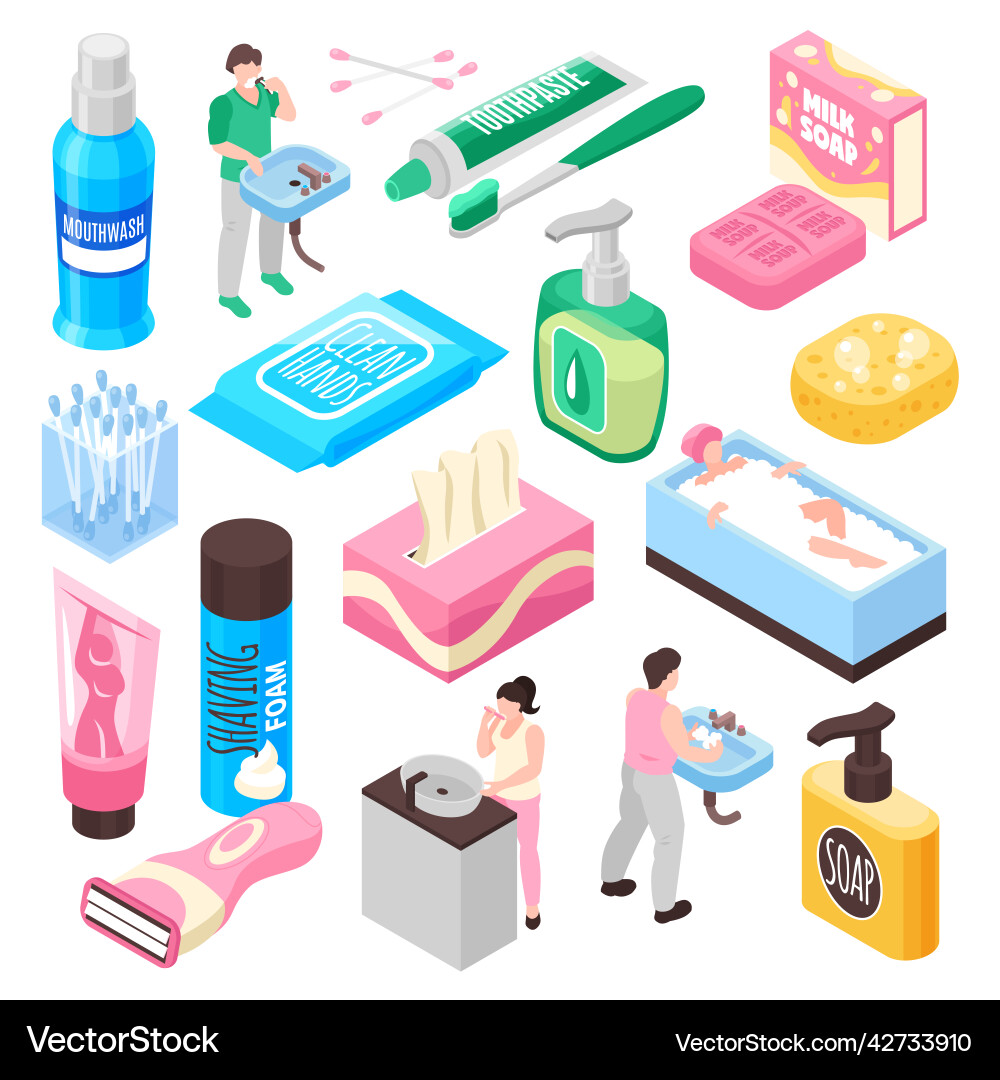 Personal family hygiene set Royalty Free Vector Image