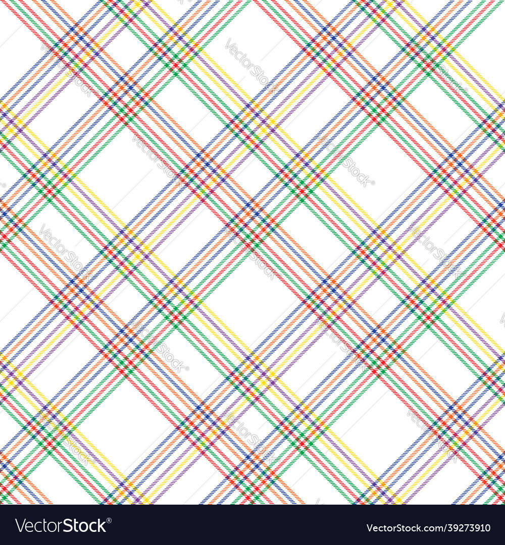 Rainbow diagonal plaid tartan textured seamless