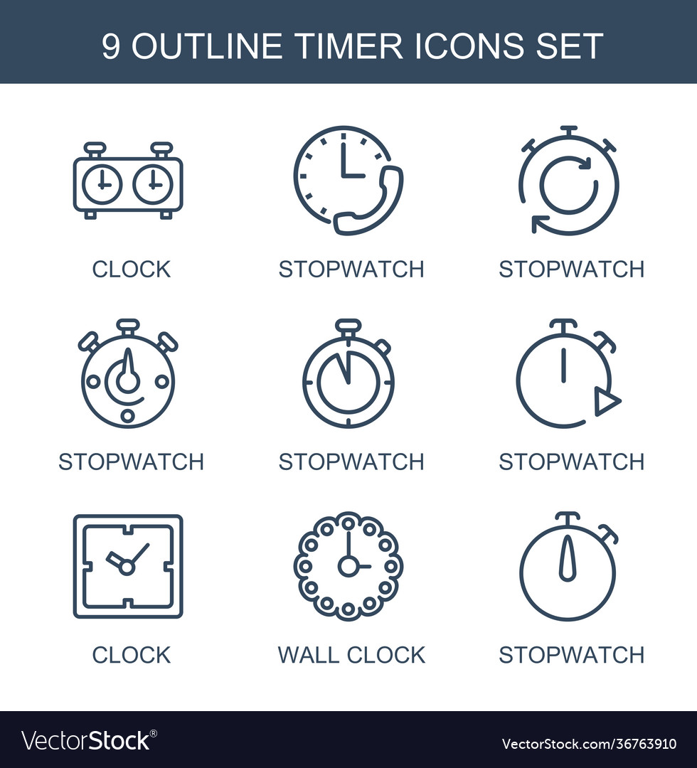 Timer icons Royalty Free Vector Image - VectorStock