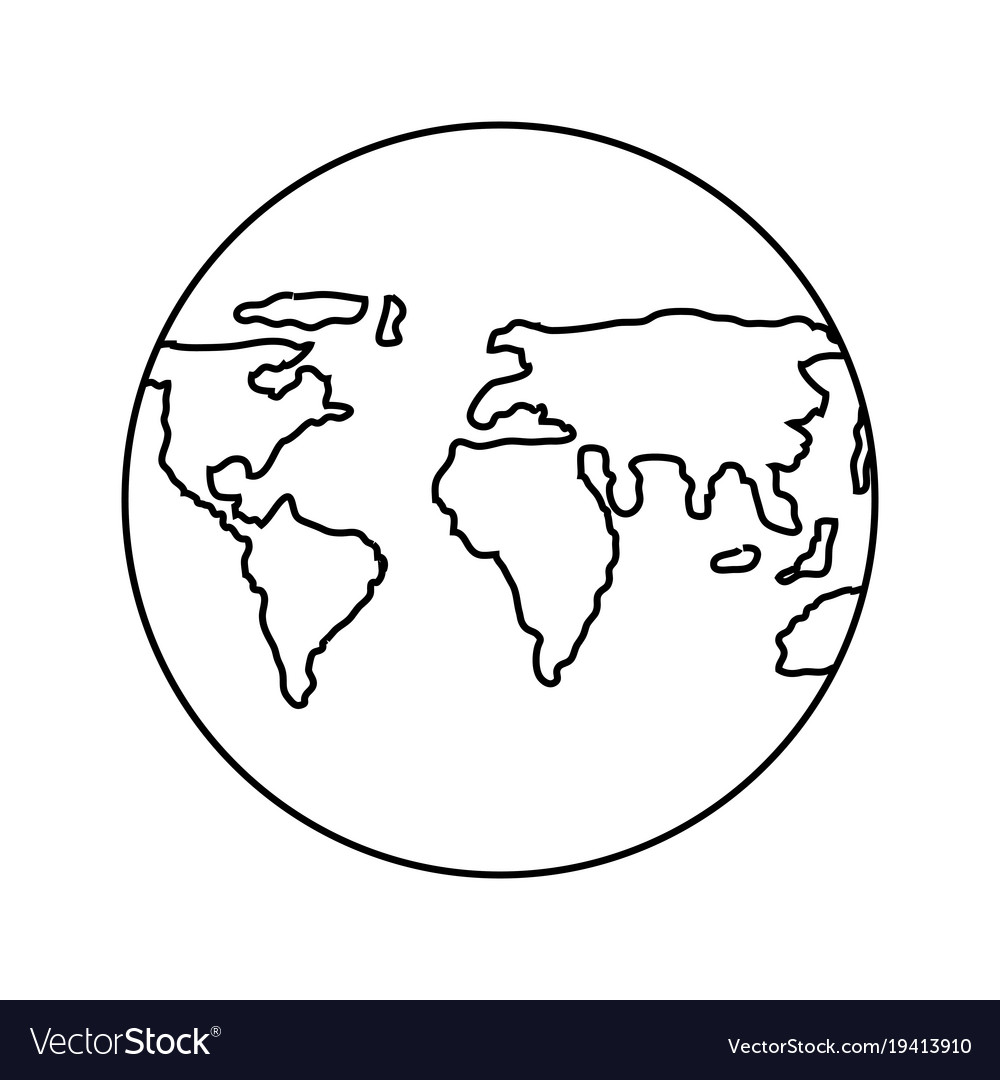 World map sphere icon Royalty Free Vector Image