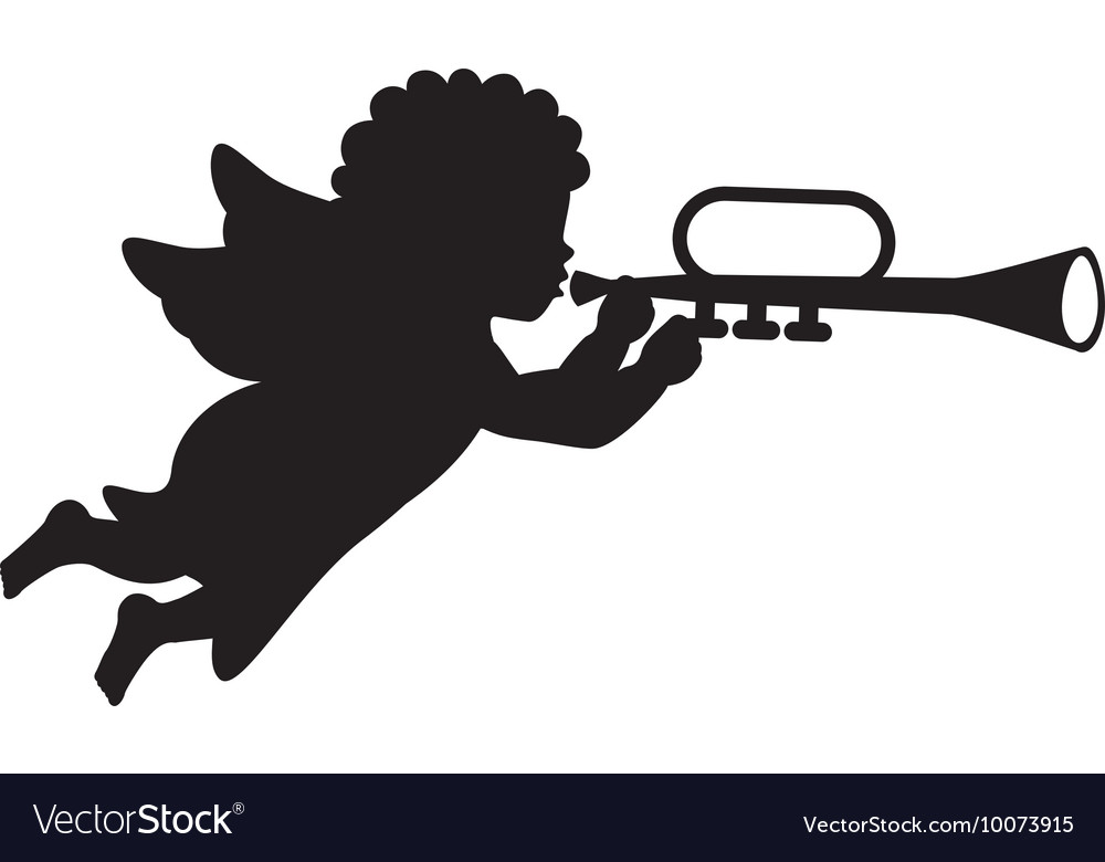 Angel silhouette character icon