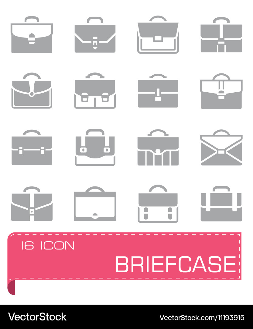 Briefcase icon set Royalty Free Vector Image - VectorStock