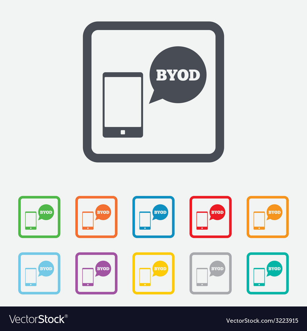 Byod Sign Icon Bring Your Own Device Symbol Vector Image 6140