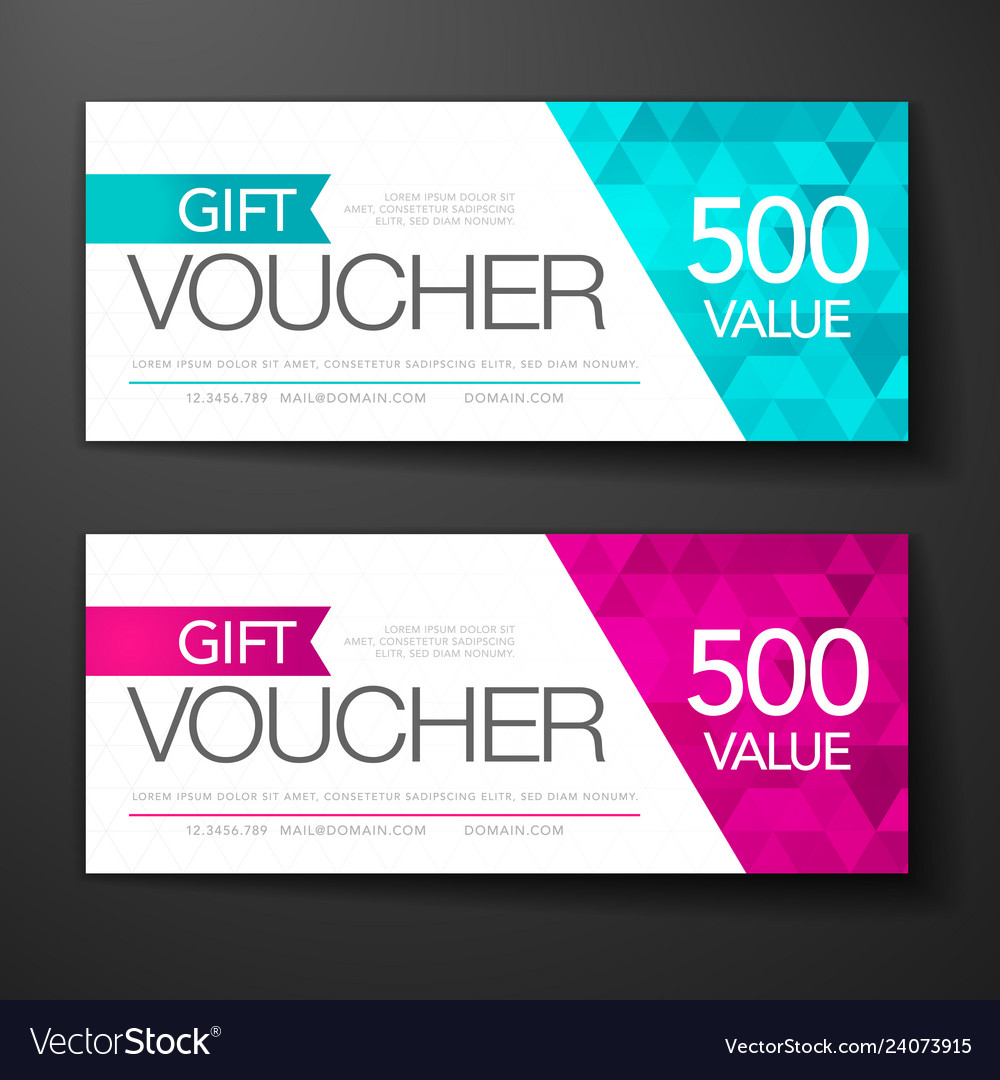 Gift voucher template set Royalty Free Vector Image Intended For Gift Card Template Illustrator