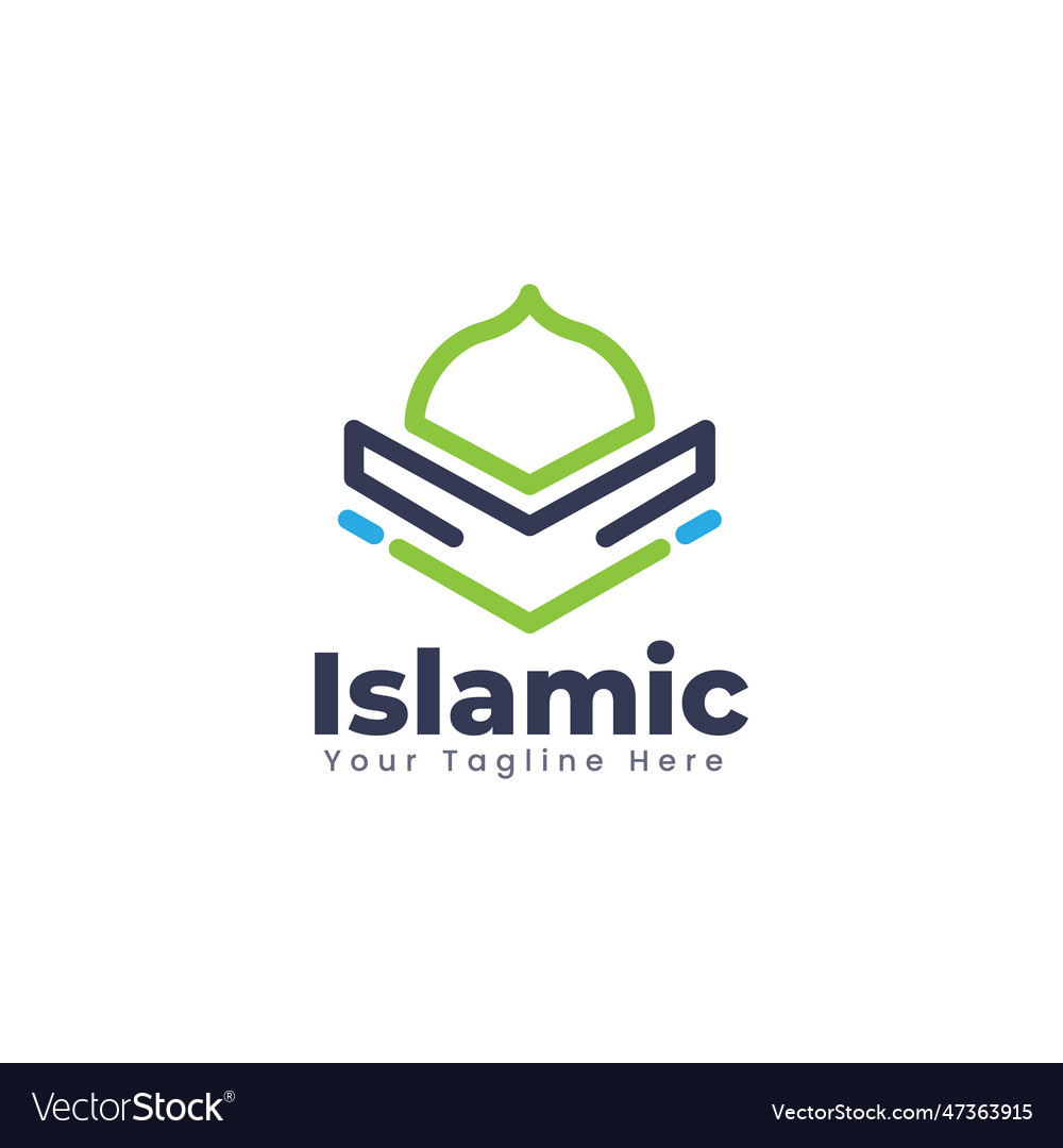 Islamic mosque logo template design Royalty Free Vector