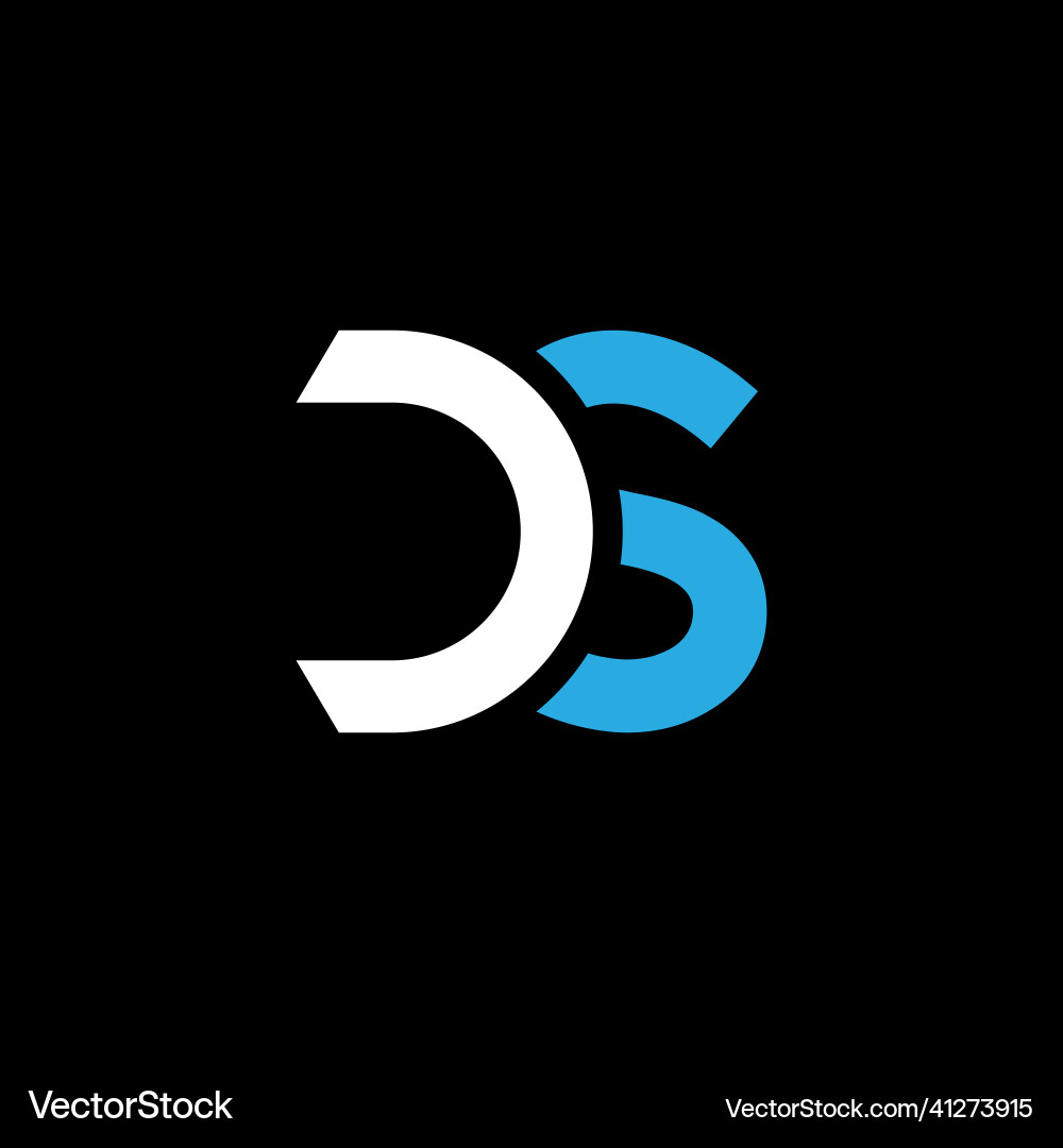 Sd or ds abstract letter outstanding professional Vector Image