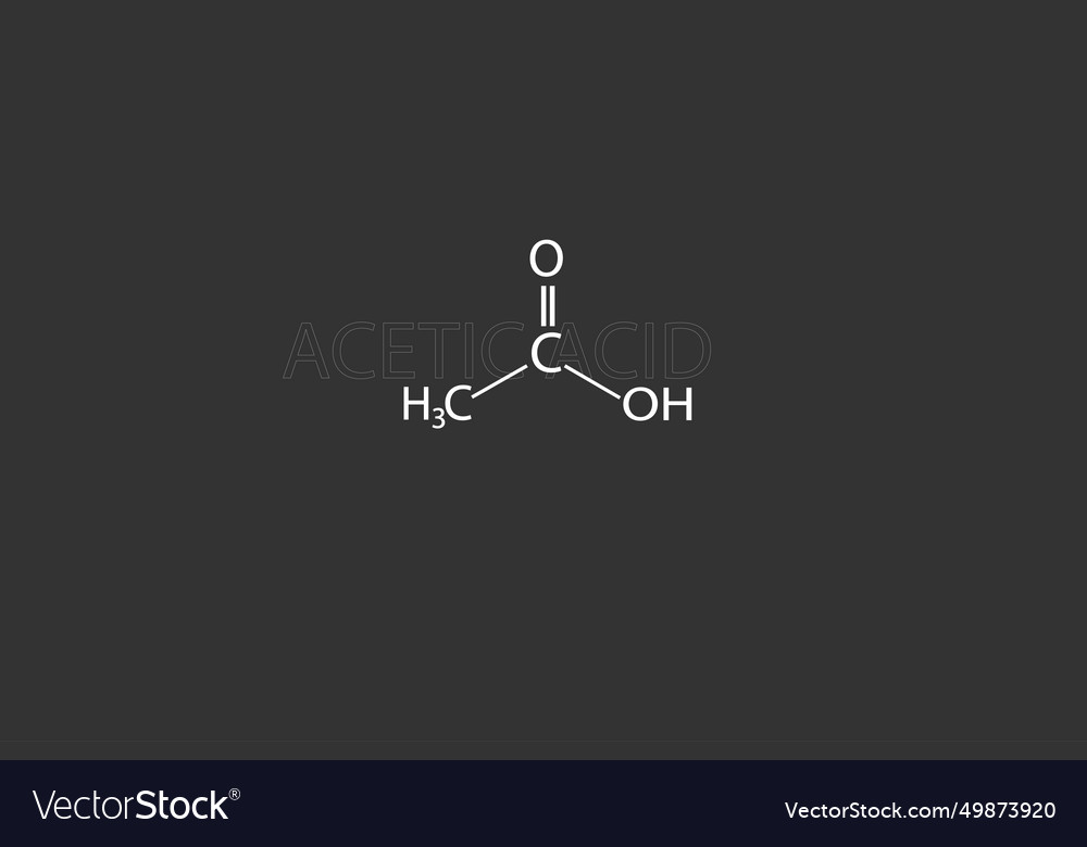 Acetic Acid Molecular Skeletal Chemical Formula Vector Image 7758