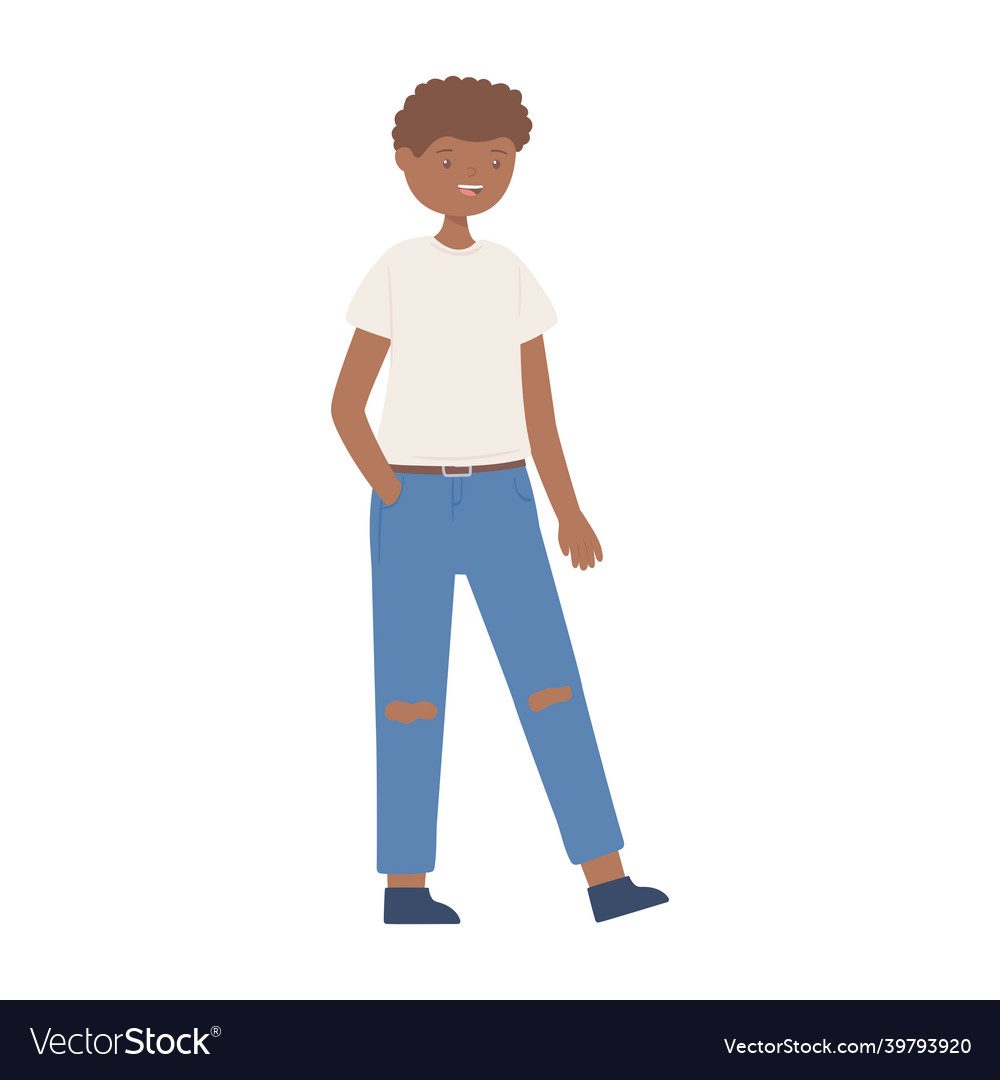 Afro young man Royalty Free Vector Image - VectorStock