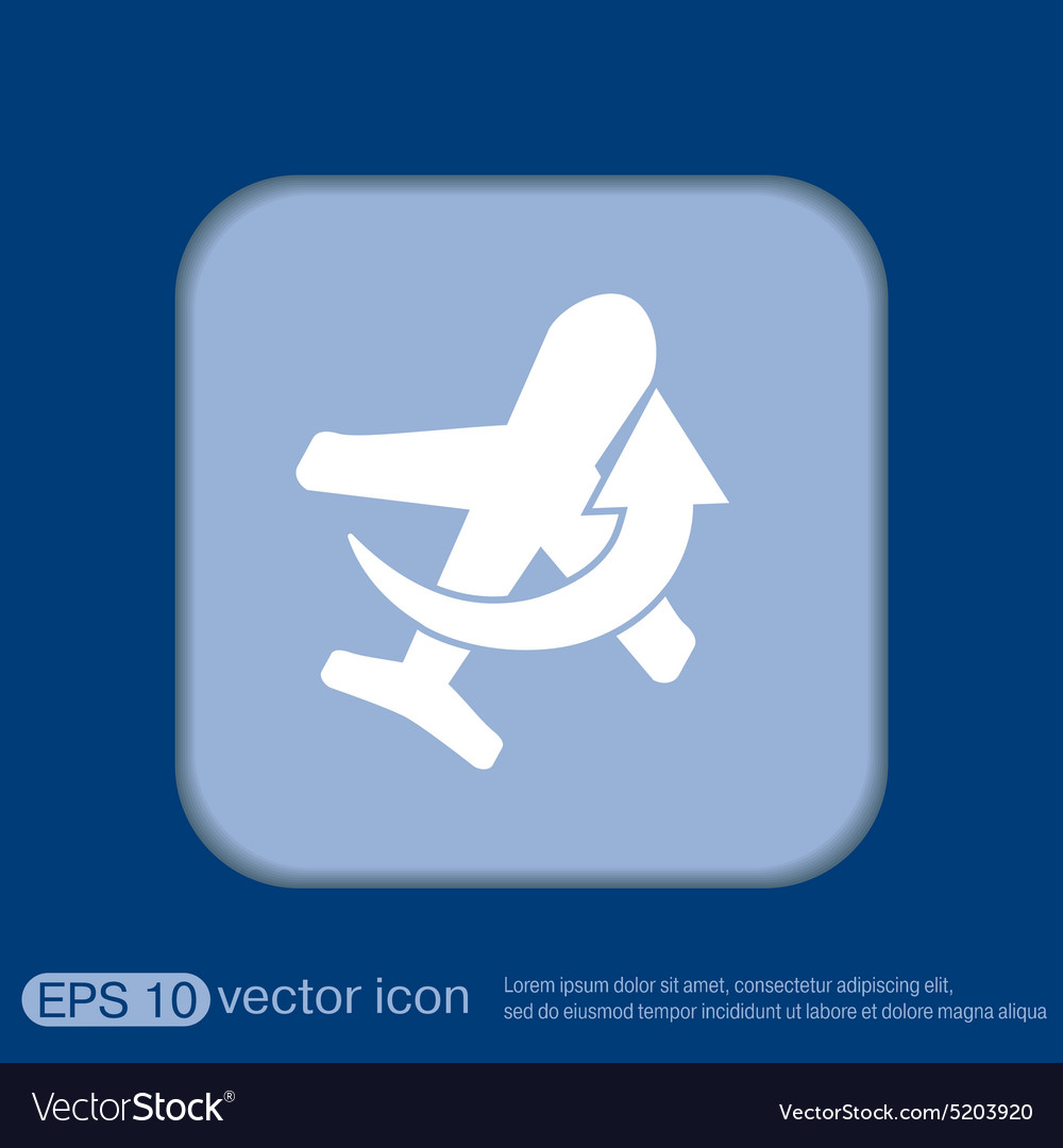 Airplane symbol icon of air travel