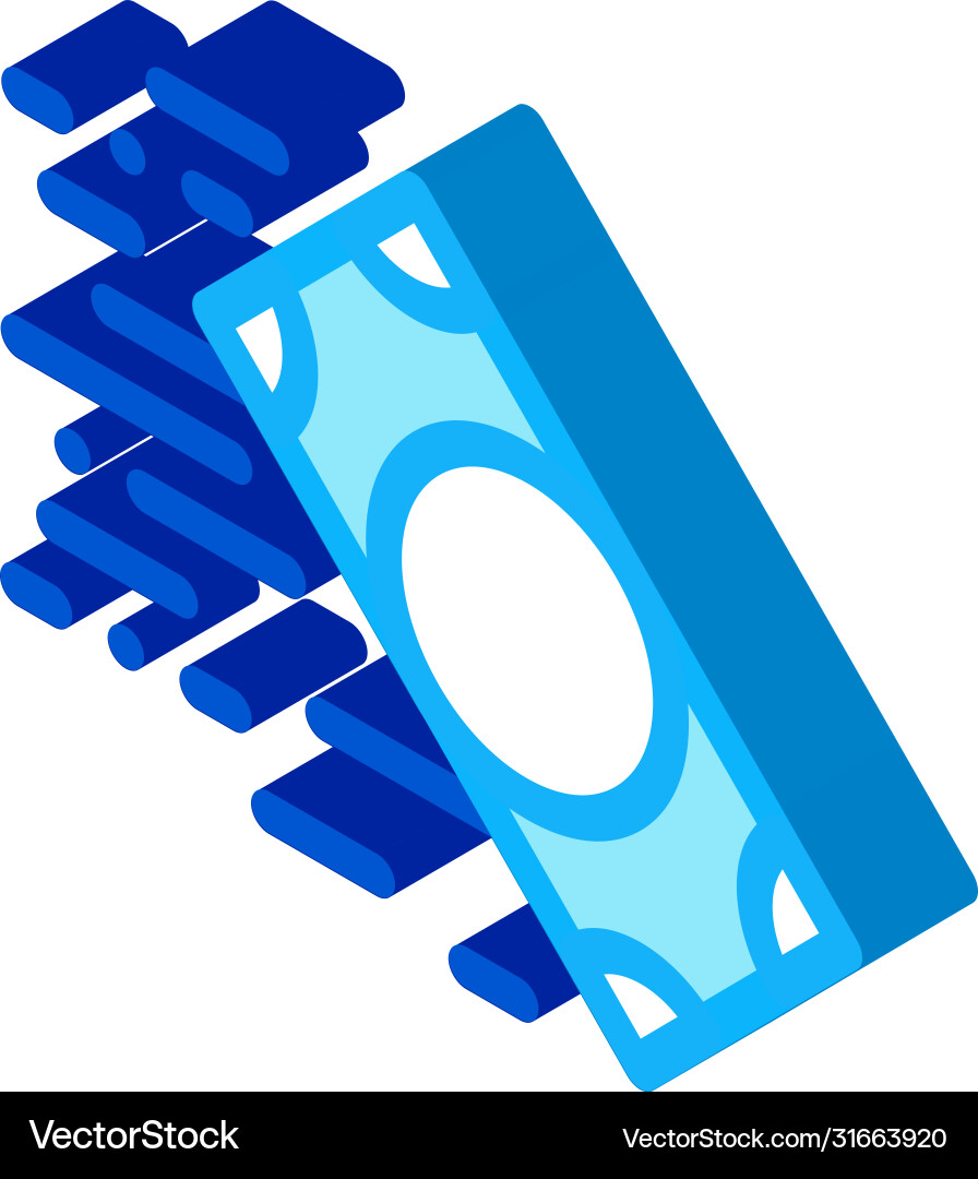 Banknote dollar isometric icon Royalty Free Vector Image