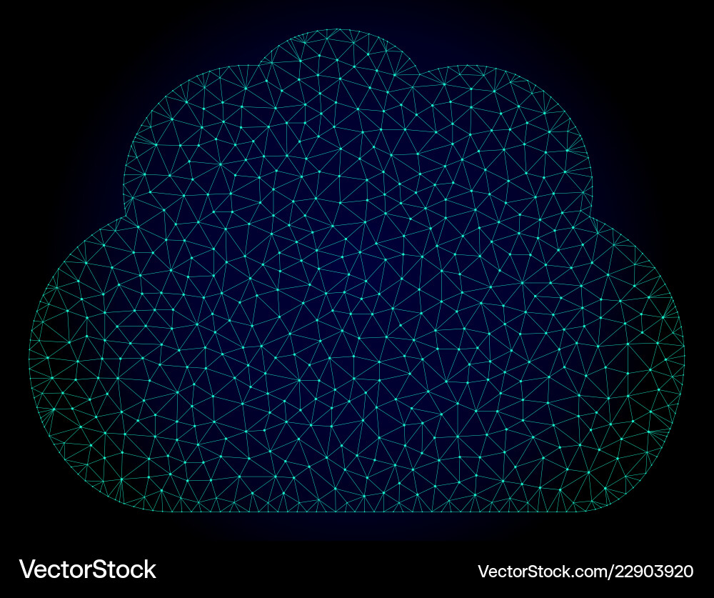 Cloud polygonal frame mesh Royalty Free Vector Image