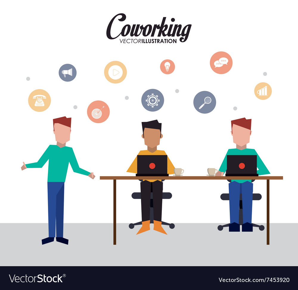 Coworking icon design Royalty Free Vector Image