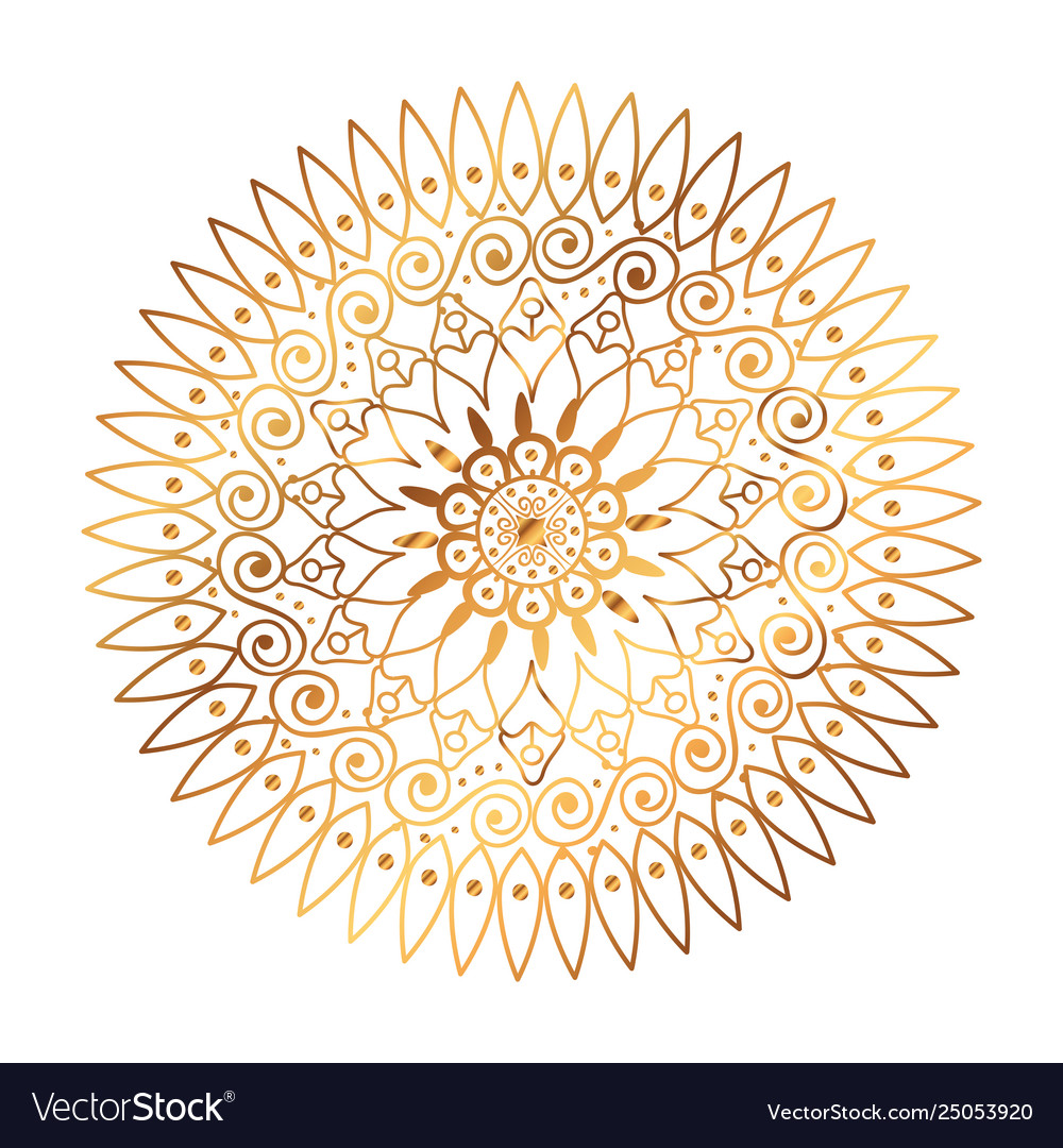 Golden mandala victorian style Royalty Free Vector Image