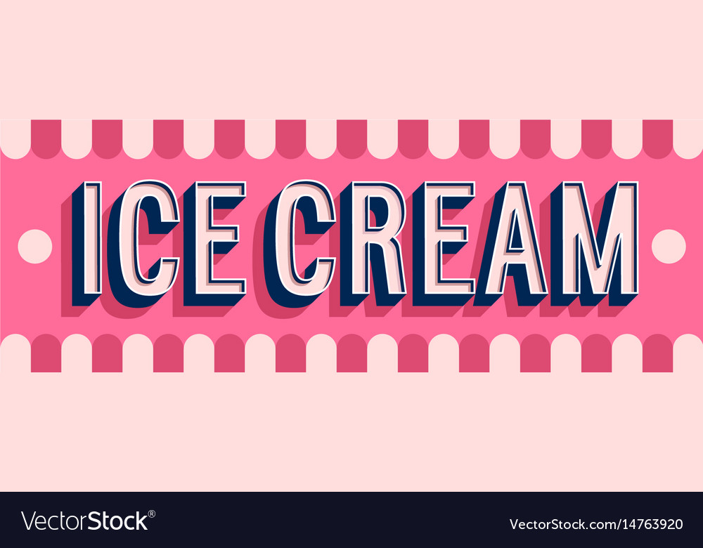 Ice Cream Banner Typographic Design Royalty Free Vector