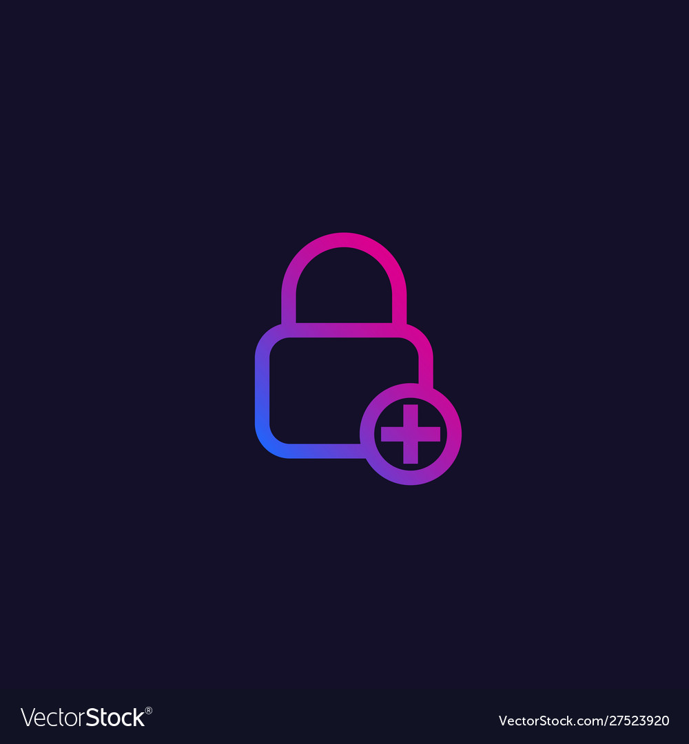 Lock with add sign extra security icon