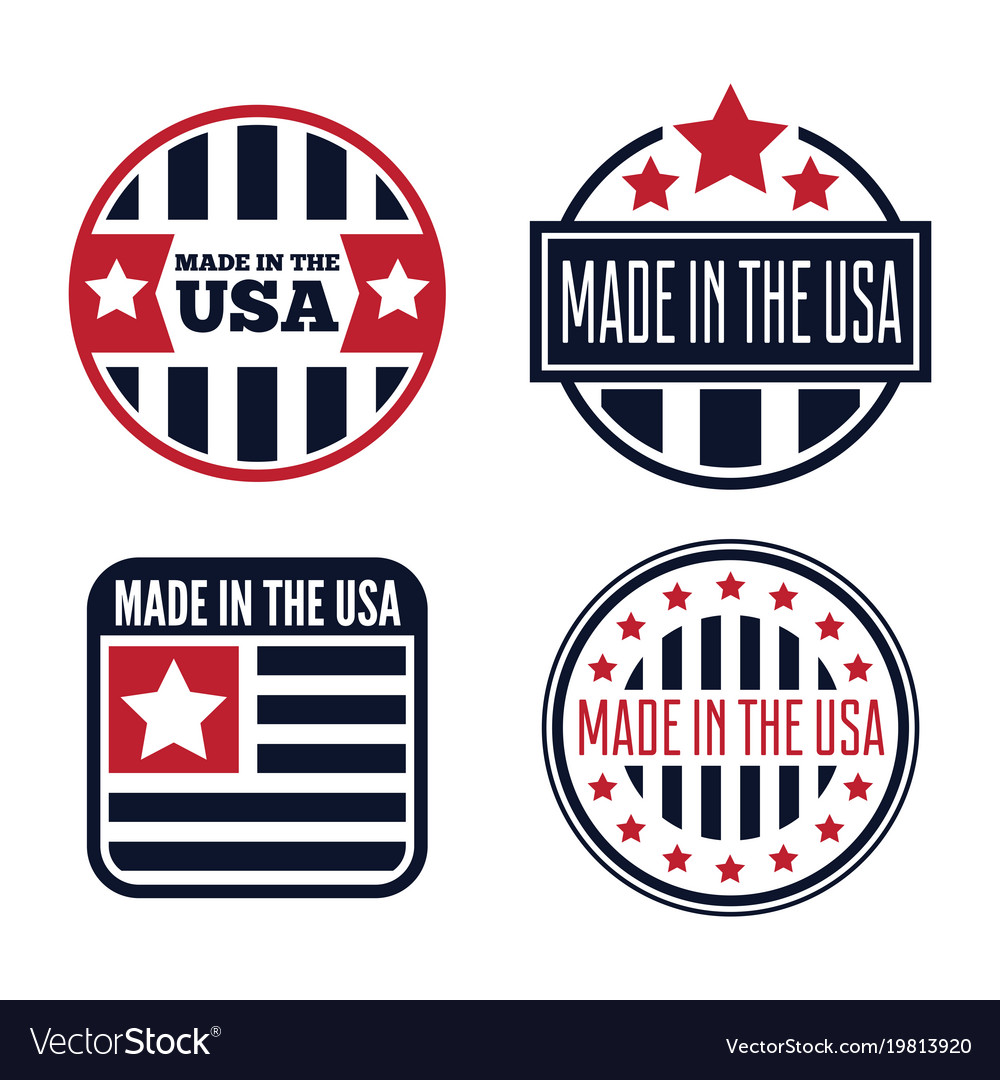 Set of made in the usa labels and badges Vector Image