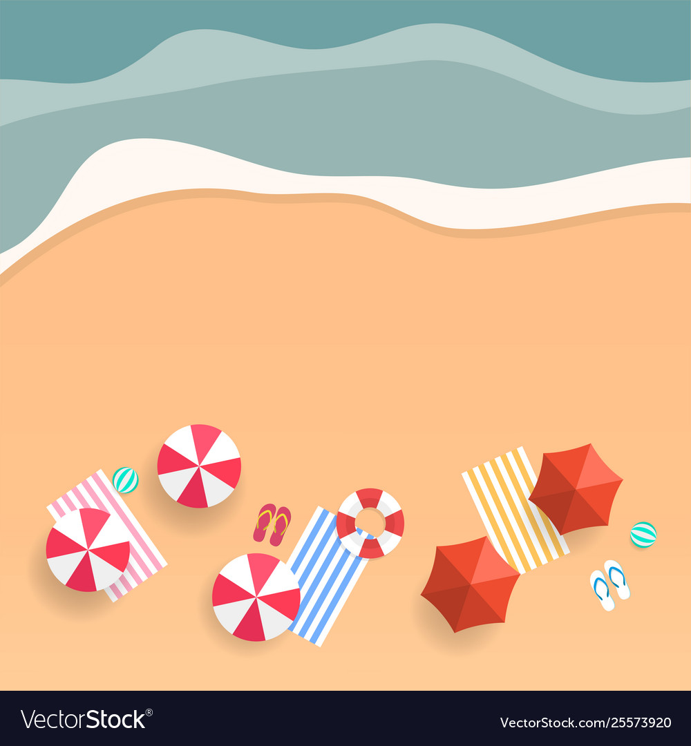 Summer Tropical Beach Top View Banner Background Vector Image