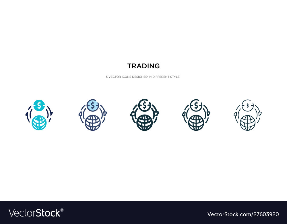 Trading icon in different style two colored