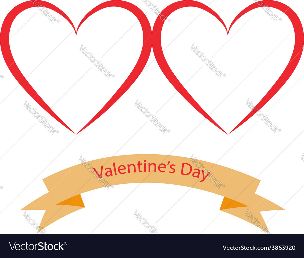 Valentines day hearts on a white background