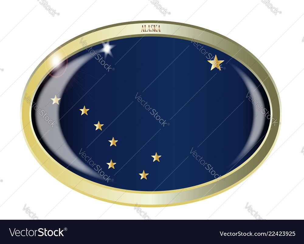 Alaska State Flag oval Knopf