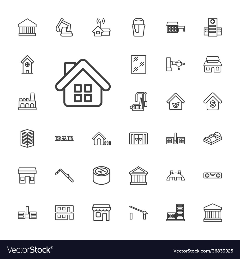 Building icons Royalty Free Vector Image - VectorStock