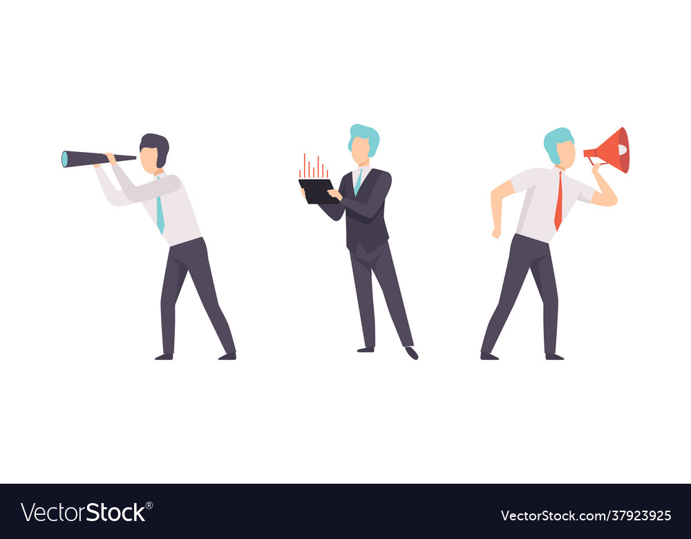 Business people working in office set