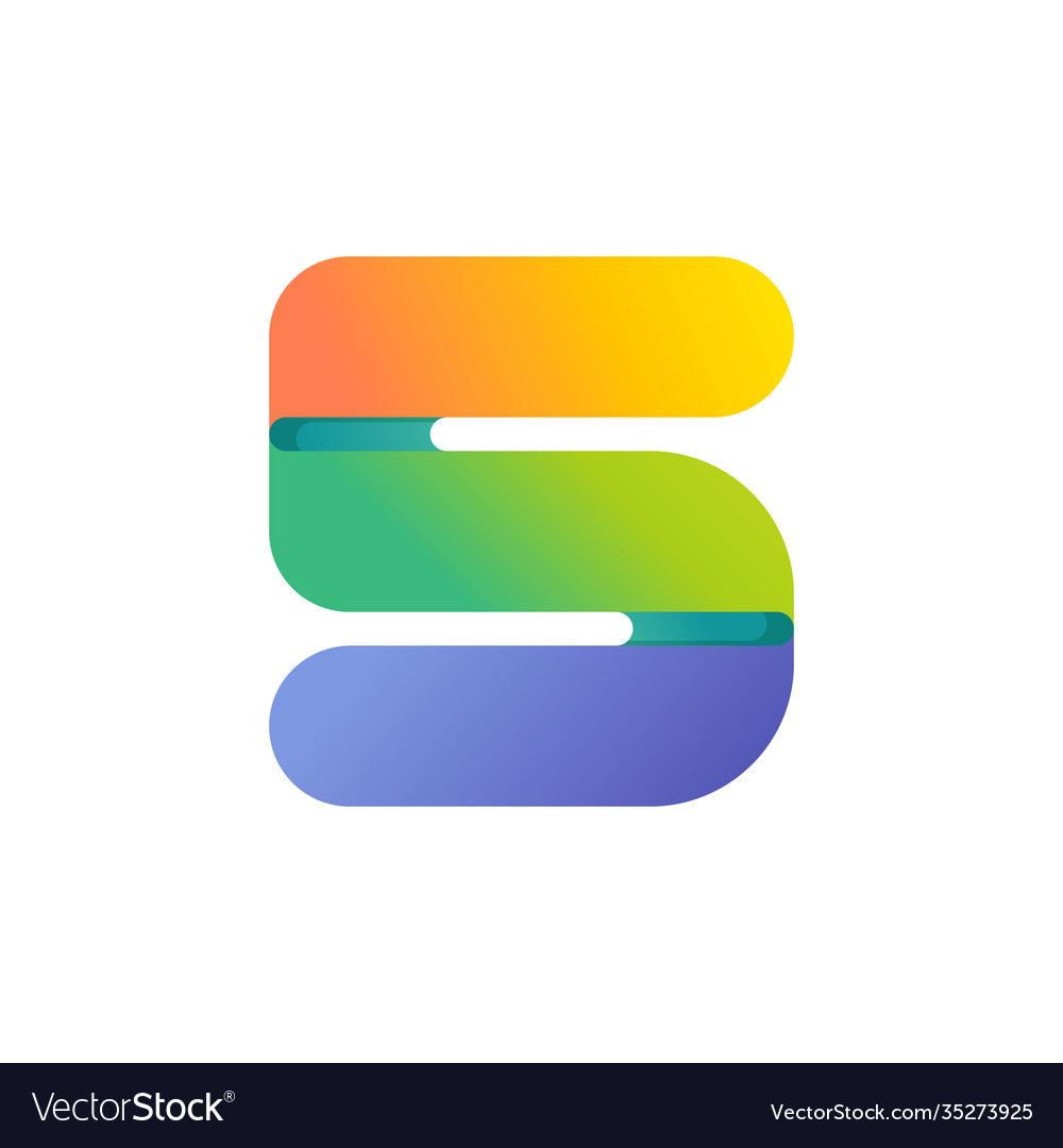 Colorful gradient number five logo Royalty Free Vector Image