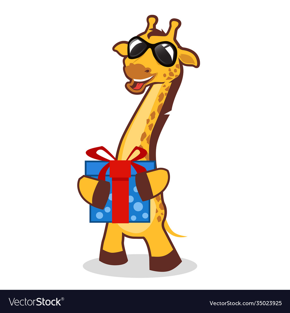 Giraffe mascot cartoon Royalty Free Vector Image