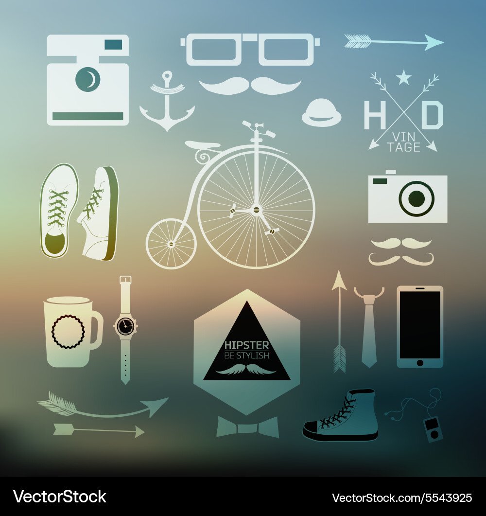 Hipster style elements Royalty Free Vector Image