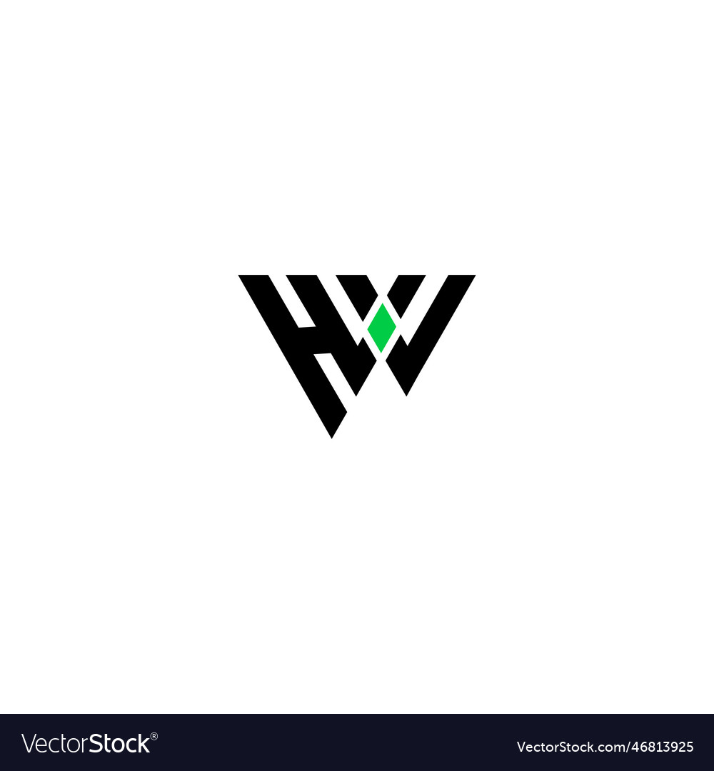 Hw letter type logo design template