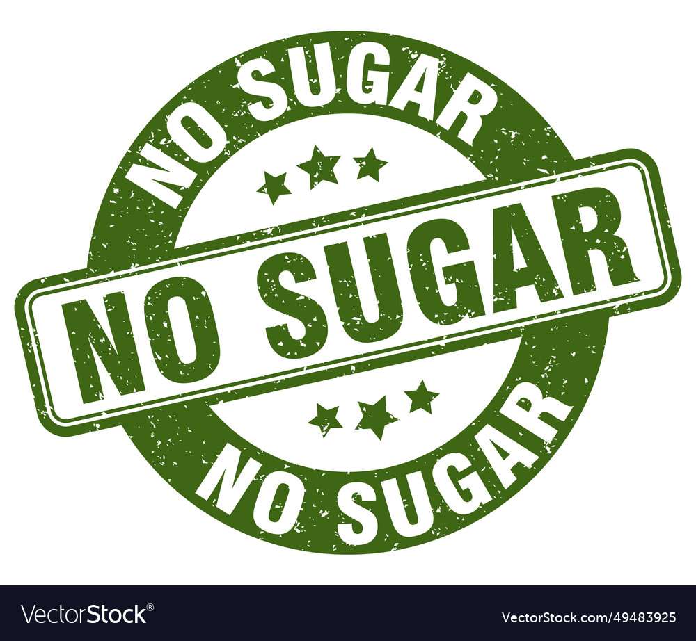 No sugar stamp label round grunge sign Royalty Free Vector