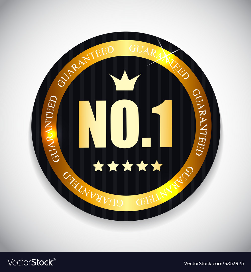 No1 golden label Royalty Free Vector Image - VectorStock