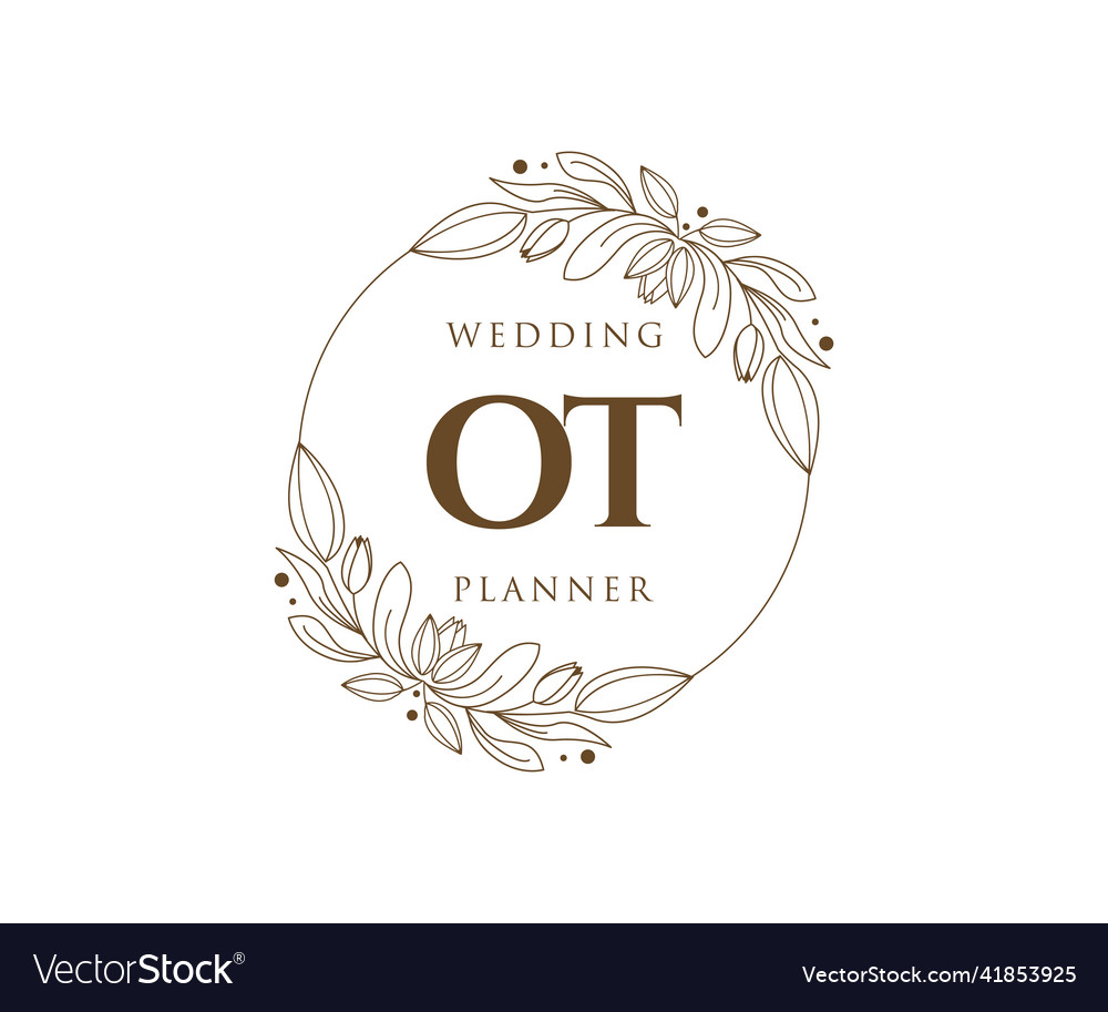 Ot initials letter wedding monogram logos