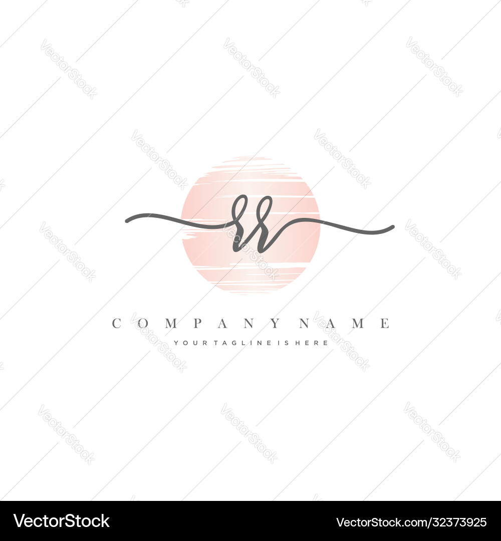 Rr initial handwriting logo Royalty Free Vector Image