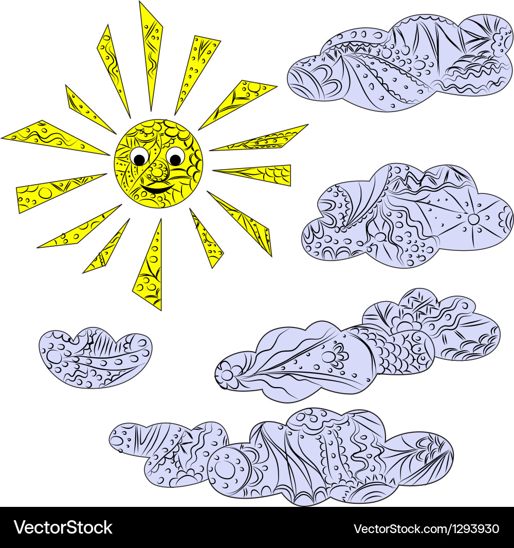 Clouds and sun Royalty Free Vector Image - VectorStock
