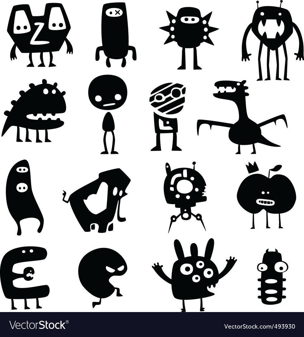 Funny Monsters Royalty Free Vector Image Vectorstock