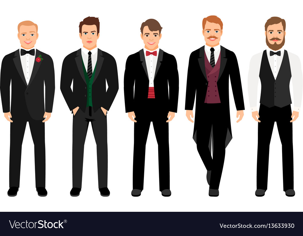 Man in suit set Royalty Free Vector Image - VectorStock