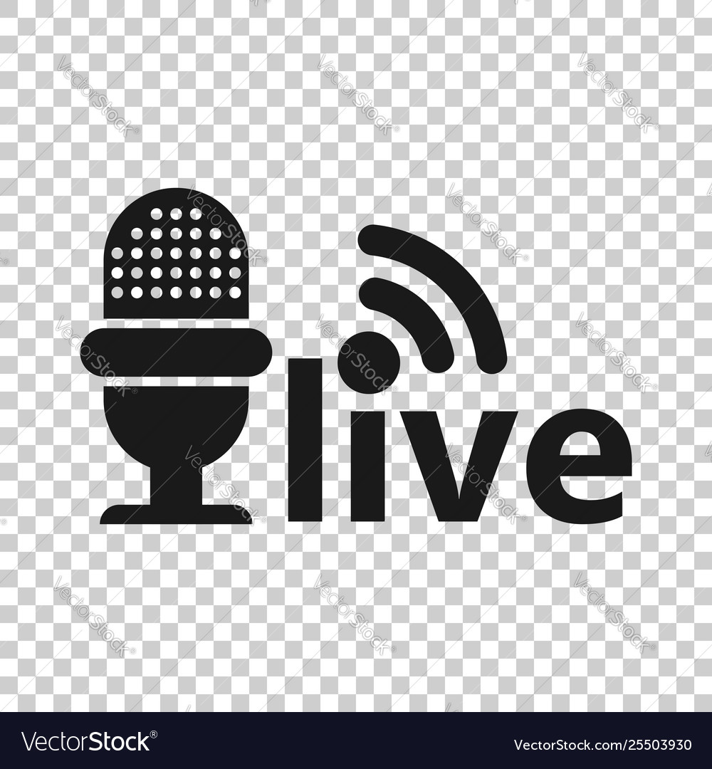 Microphone icon in transparent style live