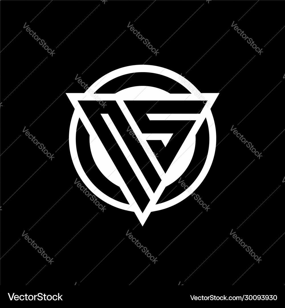 Ns logo with negative space triangle shape Vector Image