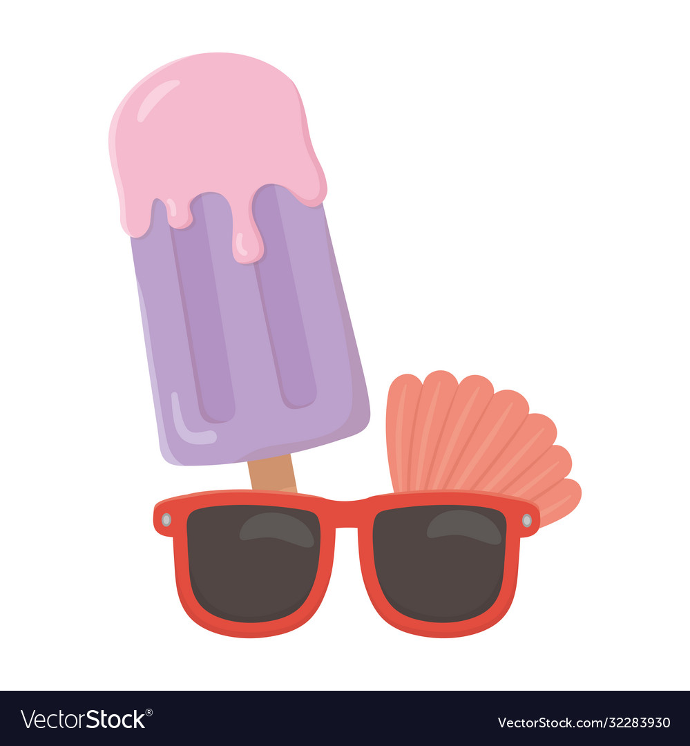 Summer travel and vacation sunglasses ice cream