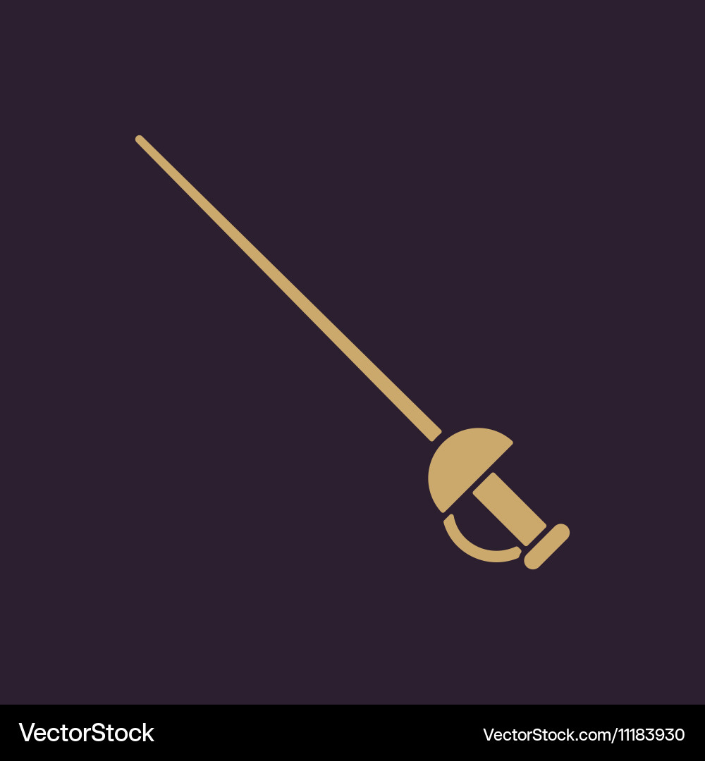 Sword icon epee symbol flat Royalty Free Vector Image