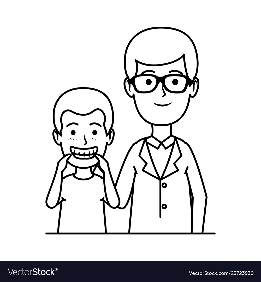 Young dentist with boy patient